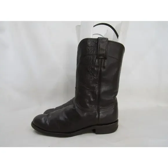 JUSTIN Mens Size 7.5 D Brown All Leather Roper Cowboy Western Boots Justin Men main image 3